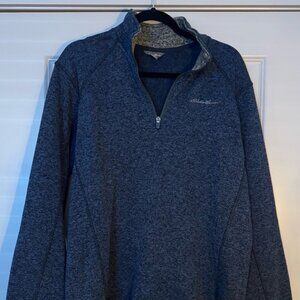 Eddie Bauer Navy Quarter Zip Pullover | Fleece Lined | Size L
